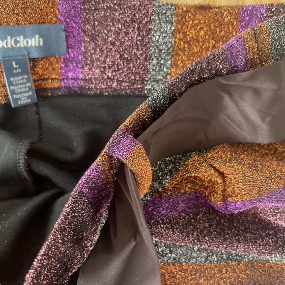 Modcloth NWT Your Time To Shine Wide Leg Pants Sparkly Purple Orange Large - Picture 12 of 12